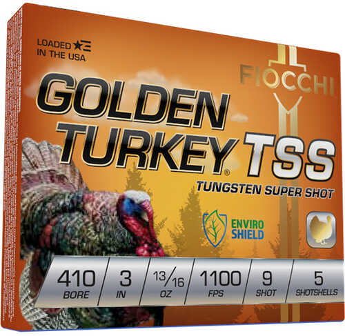 Fiocchi 410TSS9 Golden Turkey TSS 410 Gauge 3" 13/16 Oz 9 Shot 5 Per Box/ 10 Cs